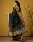 Soft Organza Meenakari Woven Saree with Jamdani Zari Pallu and Brocade Blouse Festive Wedding Party Wear Saree