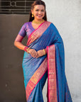 Soft Patola Silk Bandhani Weave Saree with Rich Zari Floral Border and Brocade Blouse