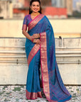 Soft Patola Silk Bandhani Weave Saree with Rich Zari Floral Border and Brocade Blouse