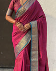 Soft Patola Silk Bandhani Weave Saree with Rich Zari Floral Border and Brocade Blouse