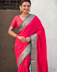 Soft Patola Silk Bandhani Weave Saree with Rich Zari Floral Border and Brocade Blouse