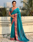 Soft Patola Silk Bandhani Weave Saree with Rich Zari Floral Border and Brocade Blouse