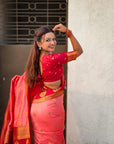Soft Silk Peacock Zari Woven Saree with Rich Pallu and Contrast Border for Wedding and Festive Wear