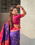 Soft Silk Peacock Zari Woven Saree with Rich Pallu and Contrast Border for Wedding and Festive Wear