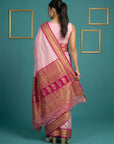 Baby Pink Premium Soft Silk Saree Gold Zari Woven Saree Contrast Pallu Festive Saree With Blouse