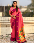 Pure Silk Saree Traditional Paithani Zari Woven Wedding Saree for Women Festive Party Wear Ethnic Designer Saree