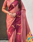 Pure Silk Saree Traditional Paithani Zari Woven Wedding Saree for Women Festive Party Wear Ethnic Designer Saree