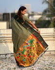 Pure Silk Saree Traditional Paithani Zari Woven Wedding Saree for Women Festive Party Wear Ethnic Designer Saree