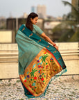 Pure Silk Saree Traditional Paithani Zari Woven Wedding Saree for Women Festive Party Wear Ethnic Designer Saree