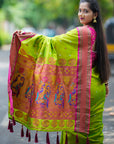 Sakshi Deshmukh in our Green Contrast Zari Woven Chandrakor Yeola Paithani Silk Saree