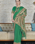 Green Banarasi Katan Silk Zari Woven Saree