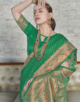 Green Banarasi Katan Silk Zari Woven Saree