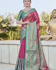 Pink Kanchipuram Tissue Silk Traditional Zari Woven Saree