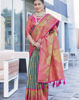 Grey Pure Tissue Zari Woven Saree