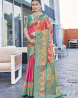 Pink Pure Tissue Zari Woven Saree