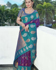 Warm Purple Soft Silk Contrast Zari Woven Saree