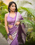 Sunita in our Banarasi Satin Silk Zari Woven Saree