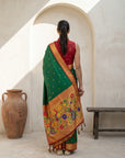 Premium Soft Silk Paithani Saree with Polka Motifs, Peacock Border and Traditional Pallu