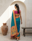 Premium Soft Silk Paithani Saree with Polka Motifs, Peacock Border and Traditional Pallu