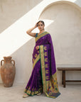 Premium Soft Silk Paithani Saree with Polka Motifs, Peacock Border and Traditional Pallu