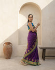 Premium Soft Silk Paithani Saree with Polka Motifs, Peacock Border and Traditional Pallu