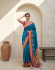 Premium Soft Silk Paithani Saree with Polka Motifs, Peacock Border and Traditional Pallu