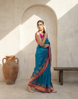 Premium Soft Silk Paithani Saree with Polka Motifs, Peacock Border and Traditional Pallu