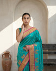 Premium Soft Silk Paithani Saree with Polka Motifs, Peacock Border and Traditional Pallu