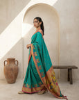 Premium Soft Silk Paithani Saree with Polka Motifs, Peacock Border and Traditional Pallu