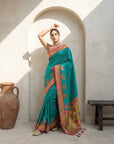 Premium Soft Silk Paithani Saree with Polka Motifs, Peacock Border and Traditional Pallu