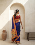 Premium Soft Silk Paithani Saree with Polka Motifs, Peacock Border and Traditional Pallu