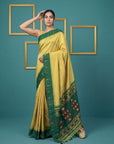 Green Handloom Soft Silk Saree with Zari Weaving, Contrast Muniya Border  Traditional Pallu – Rich Look Silk Saree with Blouse Piece