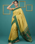 Green Handloom Soft Silk Saree with Zari Weaving, Contrast Muniya Border  Traditional Pallu – Rich Look Silk Saree with Blouse Piece