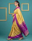Purple Handloom Soft Silk Saree with Zari Weaving, Contrast Muniya Border  Traditional Pallu – Rich Look Silk Saree with Blouse Piece
