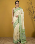 Handloom Soft Silk Saree with Zari Woven Motifs Contrast Traditional Border and Rich Pallu