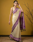 Handloom Soft Silk Saree with Zari Woven Motifs Contrast Traditional Border and Rich Pallu