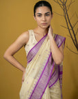 Handloom Soft Silk Saree with Zari Woven Motifs Contrast Traditional Border and Rich Pallu