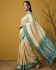 Handloom Soft Silk Saree with Zari Woven Motifs Contrast Traditional Border and Rich Pallu