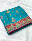 Rama Blue Pure Viscose Silk Position Printed Traditional Saree
