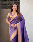 Violet Tissue Paithani Zari Woven Saree