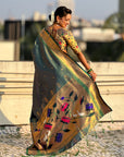 Green Tissue Paithani Zari Woven Saree