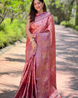 Red Kanchipuram Silk Jaal Traditional Rich Zari Woven Saree