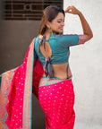 Pink Pashmina Darbari Silk Zari Woven Saree