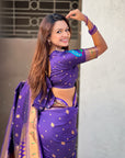 Violet Peacock Paithani Zari Woven Saree