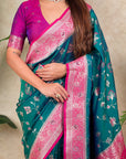 Green Banarasi Jaal Zari Woven Silk Saree