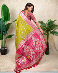 Mehendi Green Banarasi Jaal Zari Woven Silk Saree
