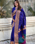 Violet Zari Woven Gudi Padwa Special Paithani Silk Saree