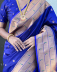 Violet Zari Woven Gudi Padwa Special Paithani Silk Saree