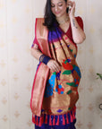 Violet Bandhani Paithani Silk Zari Woven Saree