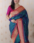 Green Bandhani Paithani Silk Zari Woven Saree